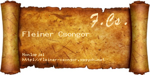 Fleiner Csongor névjegykártya